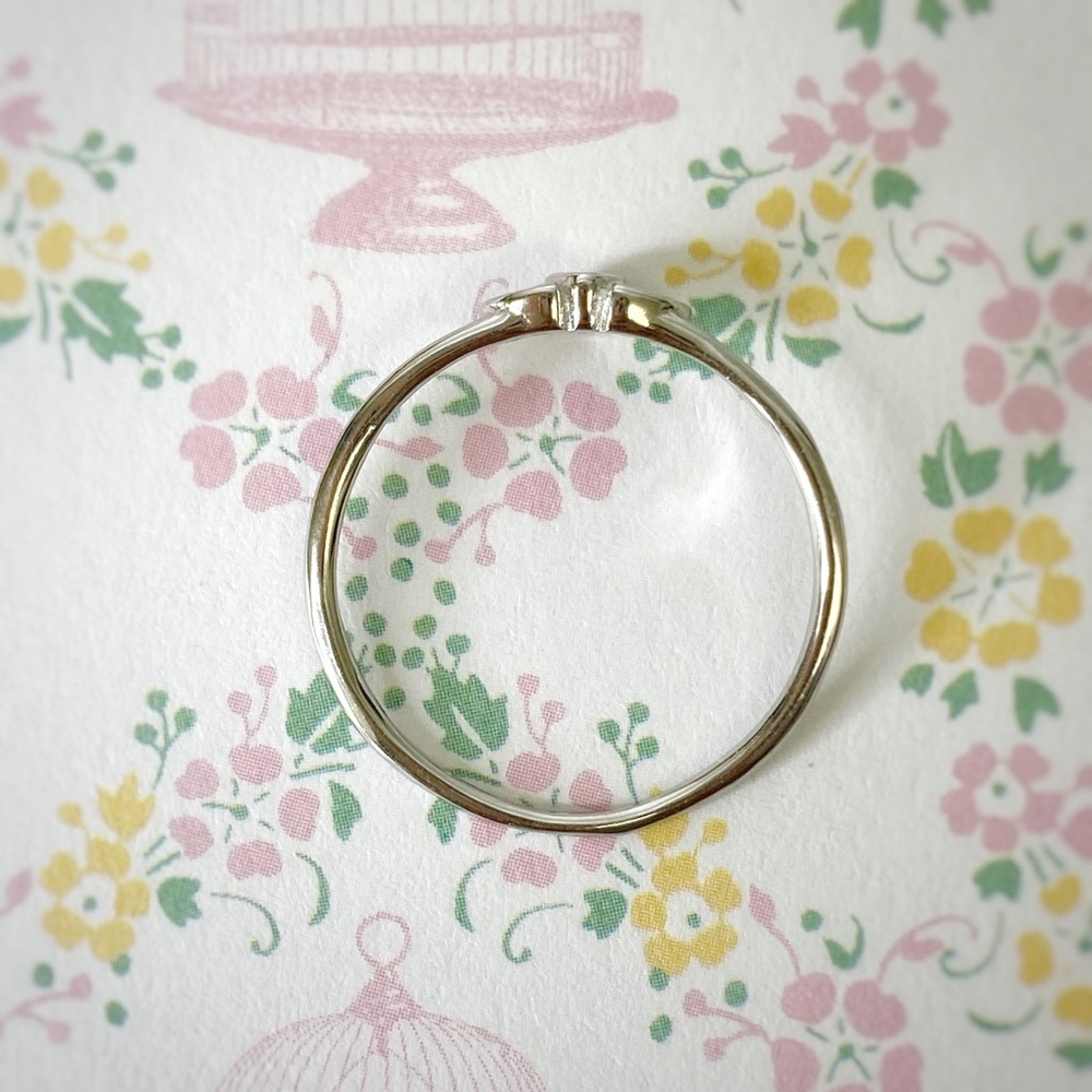 Dainty Leaf Tiara Marquise Crystal Silver Ring 6 - Picture 3 of 5